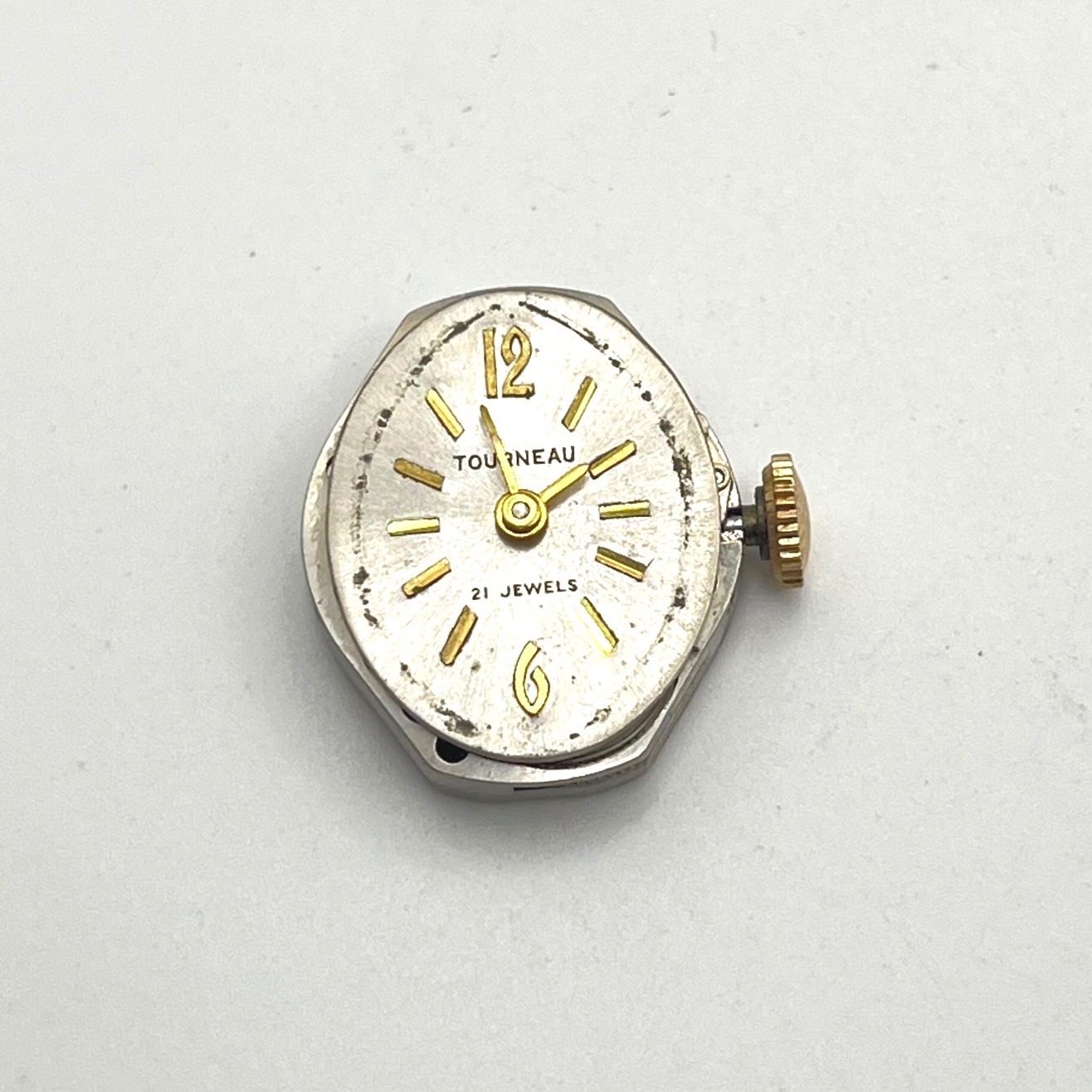 Vintage Tourneau 21 Jewels Mechanical Watch Movement Dial Ut 231r For Parts